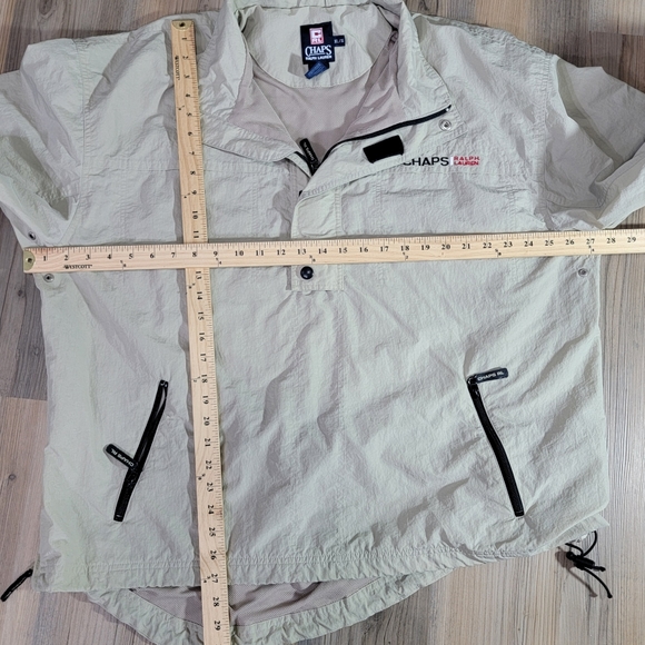 Vintage Mens Ralph Lauren and Chaps Nylon pullover Tan Jacket Size XL - Picture 3 of 12